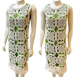 Tory Burch Lexi Crochet Dress Runway Green RARE Size S $550